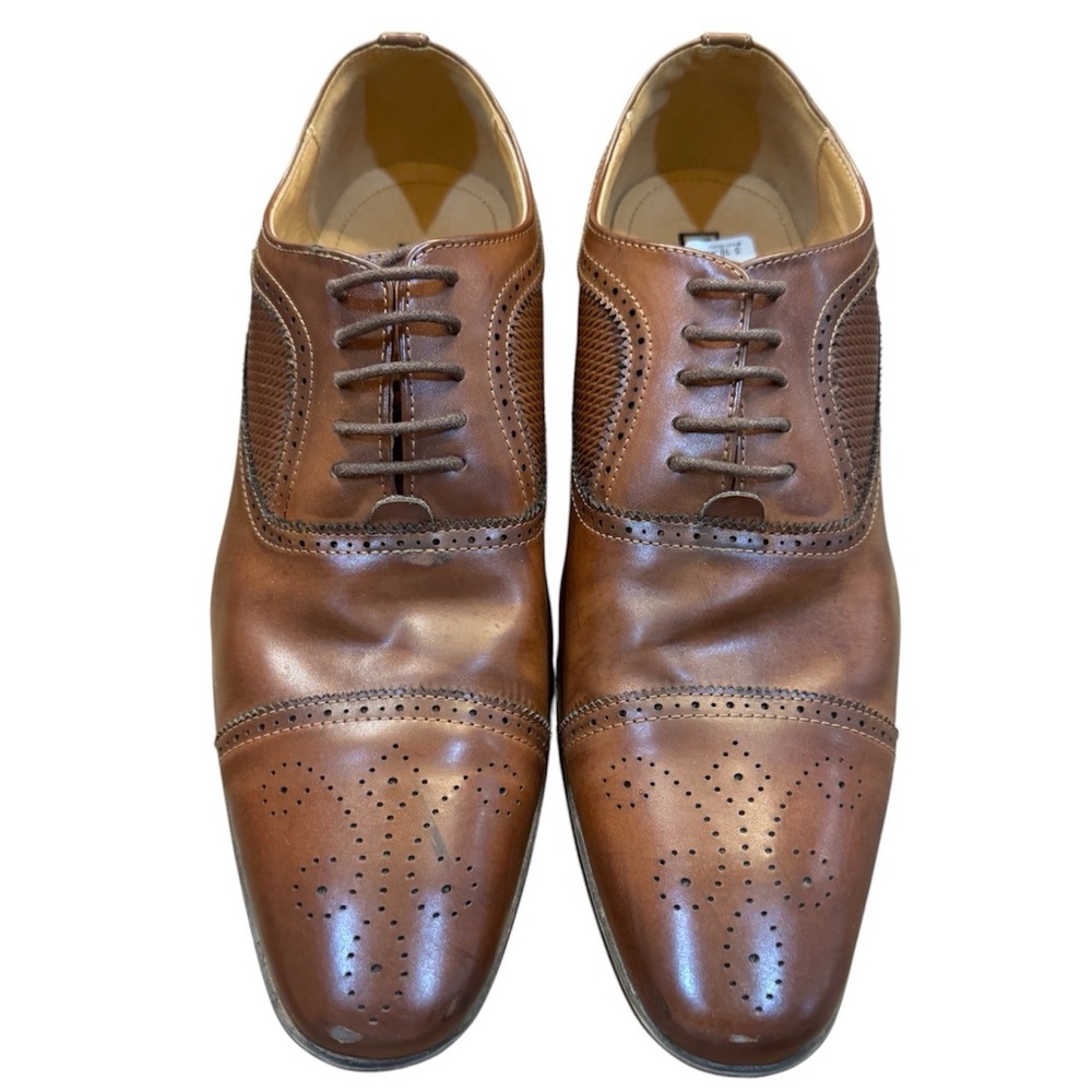 Miralto Cap Toe Lace Up Dress Shoes Size 11 Brogue Brown